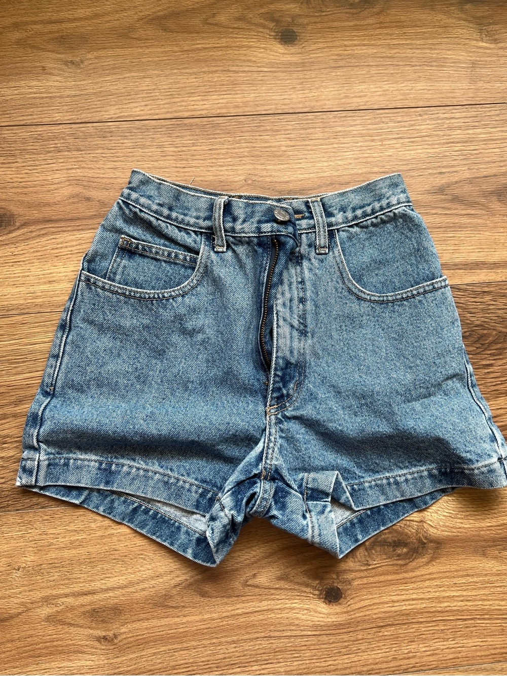 Guess High-Rise Blue Denim Jean Shorts